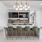 pendant lighting over kitchen island table with chairs
